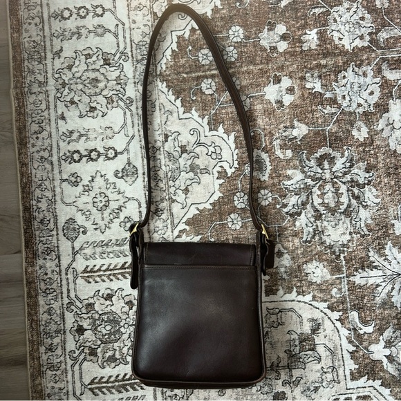 VTG Y2k COACH Dark Tan Leather Legacy Studio Flap Crossbody Bag #9144 - Picture 12 of 12